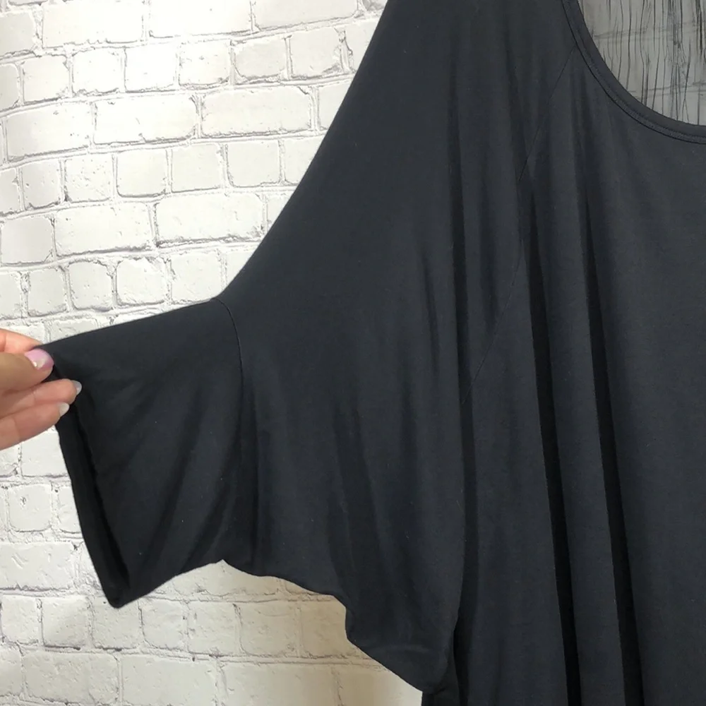 Lane Bryant blouse black with sheer back